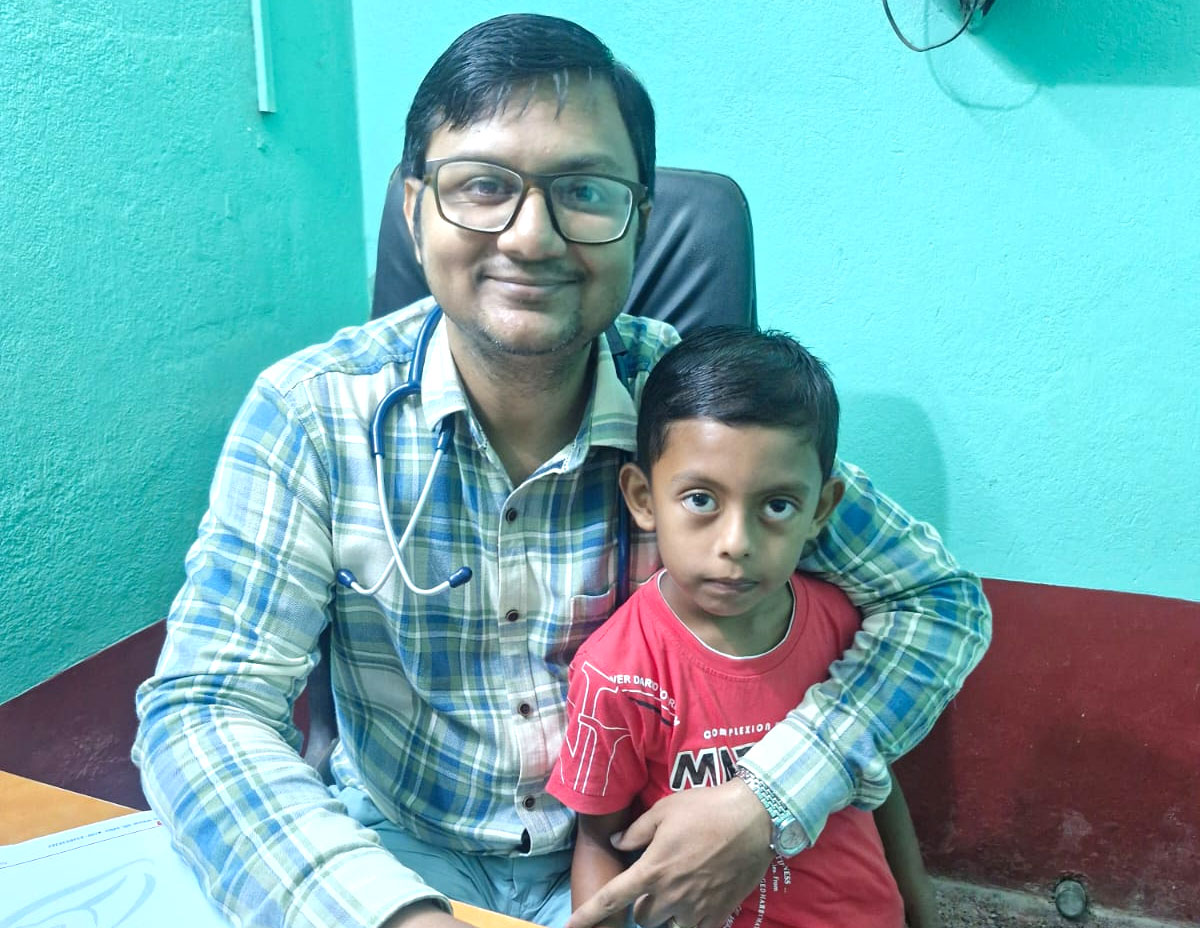 Consent-approved clinic moment with child follow-up