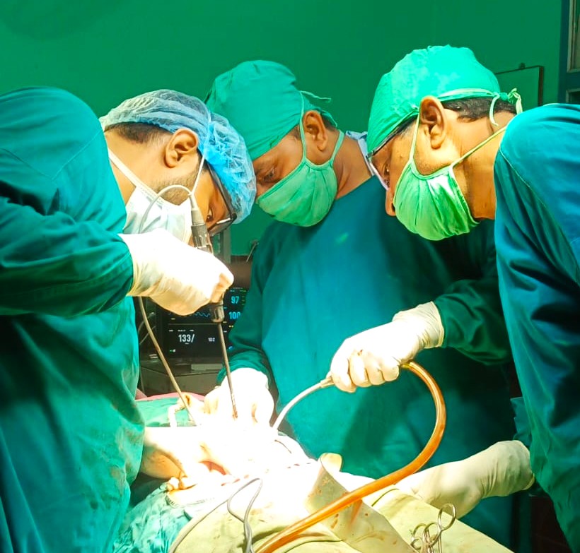 Dr. Surajit Hazra and clinical team during a surgical procedure