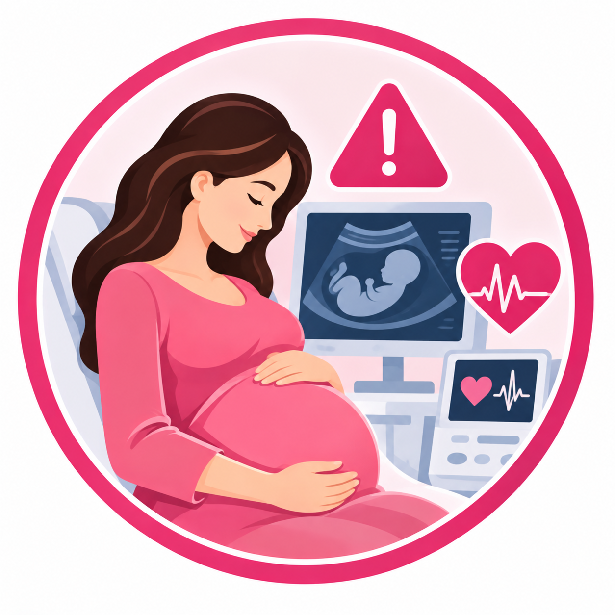 High-risk pregnancy monitoring illustration