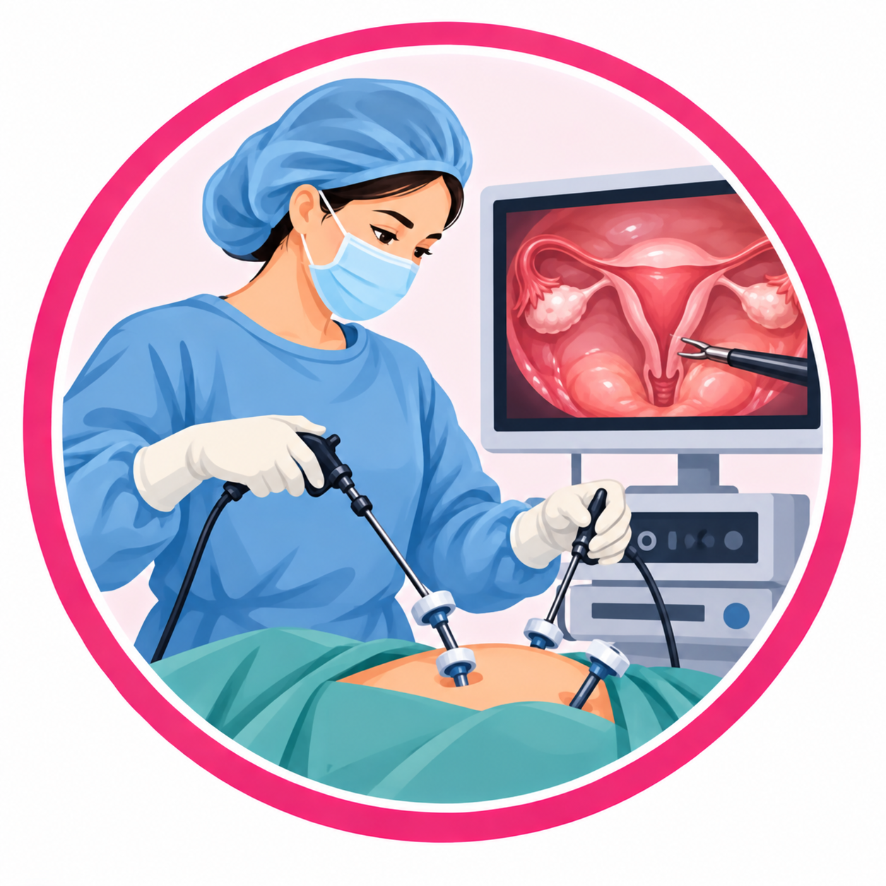 Laparoscopic surgery illustration