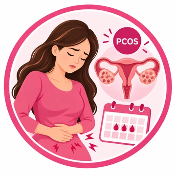 PCOS and menstrual health illustration